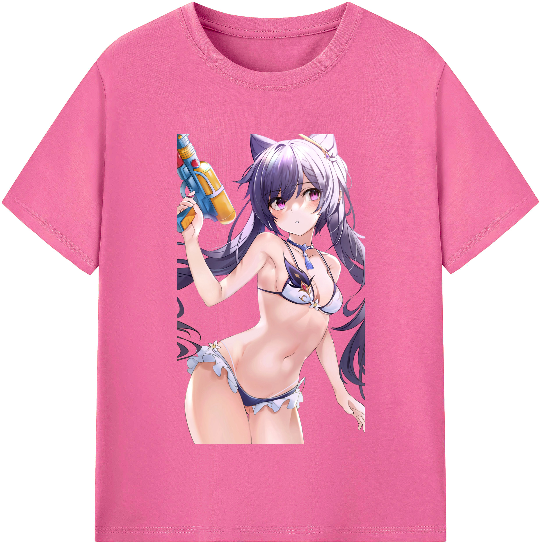 げんし神 刻晴 こくせい genshin Kokusei レディースカジュアルプリントTシャツ（綿100％）